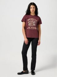 Wrangler Koszulka w kolorze bordowym rozmiar: M. Czerwone bluzki damskie Wrangler, m, bez wzorów, z bawełny, bez kołnierzyka. Za 92.21 zł.