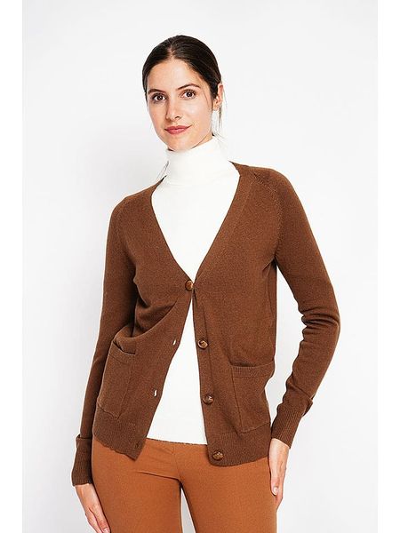 ASSUILI Kardigan w kolorze brązowym rozmiar: 38. Brązowe kardigany damskie Assuili, bez wzorów. Za 139.20 zł.