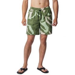 Krótkie spodenki plażowe męskie Columbia Summerdry. Zielone szorty męskie Columbia, z nylonu, bez kołnierzyka. Za 244.00 zł.