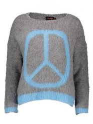 Miss goodlife Sweter w kolorze szaro-błękitnym rozmiar: XL. Niebieskie swetry klasyczne damskie miss goodlife, xl, z wełny, bez kołnierzyka. Za 197.63 zł.