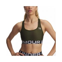 Biustonosz Under Armour HG MID BRANDED. Białe biustonosze sportowe damskie Under Armour, bez wzorów, z elastanu. Za 176.13 zł.