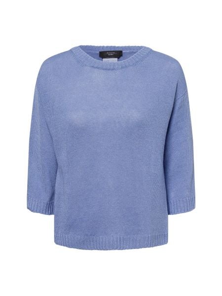 Weekend Max Mara sweter z dzianiny lnianej - Maglia Kobiety len niebieski, XL. Niebieskie swetry klasyczne damskie Weekend Max Mara, uniwersalny, z dzianiny, bez kołnierzyka. Za 1,049.95 zł.