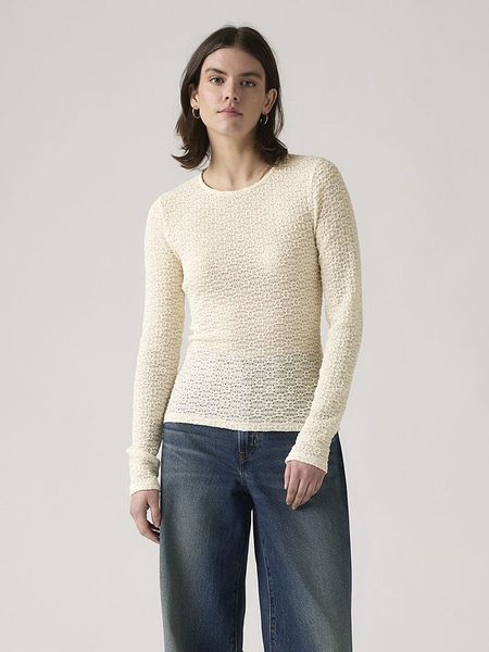 Levi's Koszulka w kolorze kremowym rozmiar: L. Brązowe bluzki damskie Levi's, l, bez wzorów, z bawełny, bez kołnierzyka. Za 104.89 zł.