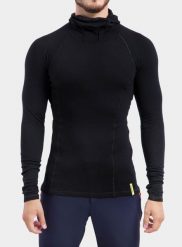 Bluza termoaktywna Sensor Merino DF Tee L/S Hooded. Czarne bluzy z kapturem męskie Sensor, l, z materiału. Za 306.89 zł.