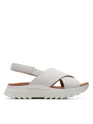 Clarks Sandały DashLite Wish 26171949 Beżowy. Brązowe sandały damskie Clarks, bez wzorów, ze skóry, bez obcasa, na płaskiej podeszwie. Za 259.99 zł.