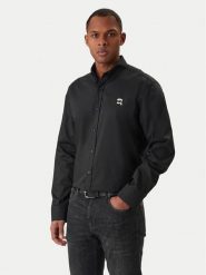 KARL LAGERFELD Koszula 605912 561600 Czarny Regular Fit. Czarne koszule męskie Karl Lagerfeld, m, bez wzorów, z bawełny, bez kołnierzyka, bez ramiączek. Za 709.99 zł.