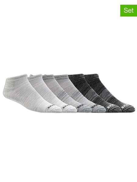 Skechers Skarpety (12 par) w kolorze szaro-antracytowym rozmiar: 43-46. Czarne skarpetki męskie Skechers, bez wzorów, ze splotem. Za 65.38 zł.