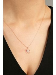 Miu Silver Pozłacany naszyjnik z zawieszką - dł. 42 cm rozmiar: onesize. Różowe naszyjniki damskie Miu Silver, pozłacane. Za 69.99 zł.