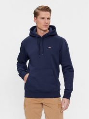 Tommy Jeans Bluza Regular Fleece DM0DM09593 Granatowy Regular Fit. Niebieskie bluzy bez kaptura męskie Tommy Jeans, m, z jeansu. Za 229.99 zł.
