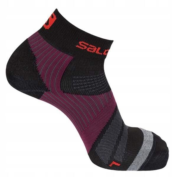 Skarpetki do biegania Salomon Sense Support niskie. Fioletowe skarpetki męskie Salomon, bez wzorów. Za 95.00 zł.