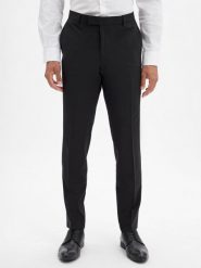 BOSS Męskie spodnie z wełny dziewiczej Baukasten - H-Gio-MM-C-NF Mężczyźni Slim Fit czarny jednolity, 44. Czarne spodnie materiałowe męskie Boss, bez wzorów, z wełny. Za 599.95 zł.