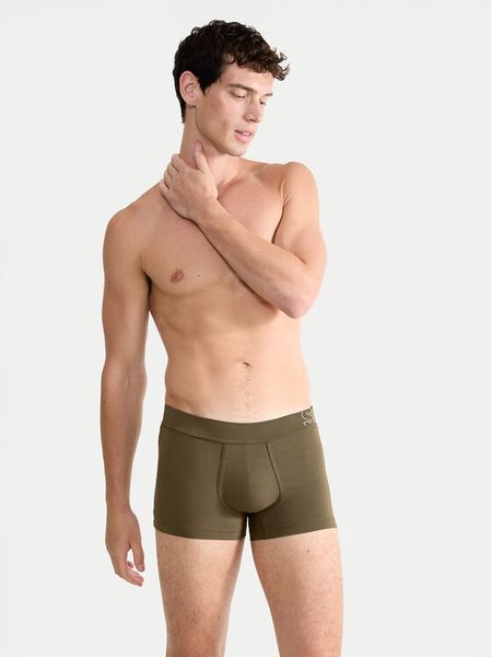 Sloggi Bokserki 10215472 Khaki. Brązowe bokserki męskie Sloggi, bez wzorów, z bawełny. Za 49.99 zł.