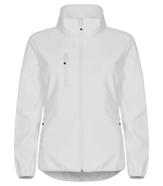 Clique Classic Softshell Jacket Damska – 3 warstwy, poliester z recyklingu. Białe kurtki softshell damskie CLIQUE, xl, bez wzorów, z elastanu, bez kaptura. Za 263.55 zł.