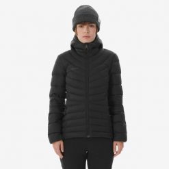 Kurtka trekkingowa damska puchowa Forclaz MT500 - 10°C. Czarne kurtki damskie SIMOND, na lato, l, z kapturem. Za 449.99 zł.