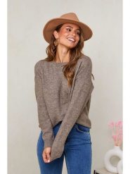 Soft Cashmere Sweter w kolorze szarobrązowym rozmiar: 34/36. Brązowe swetry klasyczne damskie Soft Cashmere, bez kołnierzyka. Za 135.95 zł.