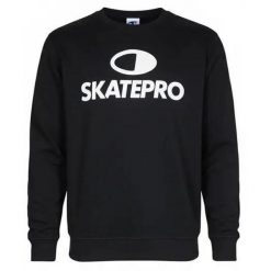 Odzież Bluza sportowa unisex SkatePro Crew Neck - L - Czarny. Czarna bluzy sportowe damskie SKATEPRO, na zimę, l, bez wzorów, bez ramiączek, bez kaptura. W wyprzedaży za 119.99 zł.