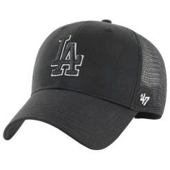 Czapka z daszkiem męska MLB LA Dodgers Cap. Czarne czapki męskie 47 Brand, bez wzorów, z bawełny, sportowe. Za 148.50 zł.