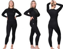 Bielizna termoaktywna damska Ice-Q Warm'N'Dry Woman. Czarna bielizna termoaktywna damska ICE-Q, l, bez wzorów, z materiału. Za 109.90 zł.
