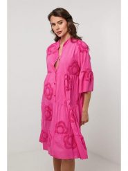 Lin Passion Lniana sukienka w kolorze różowym rozmiar: 38/40. Różowe sukienki damskie Lin Passion, na co dzień, z aplikacjami, ze lnu, klasyczne, bez kołnierzyka, bez ramiączek, mini, proste. Za 144.58 zł.