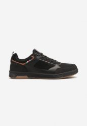 Czarne Buty Sportowe Sneakersy Ozdobione Perforacją i Napisami Aralithia. Czarne buty sportowe na co dzień męskie Born2be, z jeansu, bez zapięcia. Za 139.99 zł.