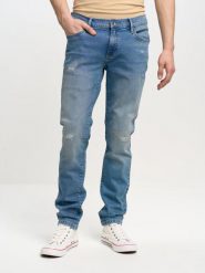 Jeansy męskie skinny z przetarciami niebieskie Jeffray 298. Niebieskie jeansy męskie Big Star. W wyprzedaży za 279.99 zł.