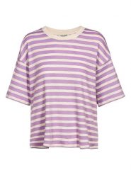 Herrlicher Koszulka "Stinella" w kolorze fioletowo-białym rozmiar: S. Różowe t-shirty damskie Herrlicher, s, bez wzorów, z bawełny, bez kołnierzyka. Za 122.96 zł.