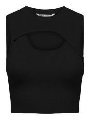 ONLY Top "Lizan" w kolorze czarnym rozmiar: XL. Czarne topy damskie Only, xl, bez wzorów, bez kołnierzyka. Za 37.38 zł.
