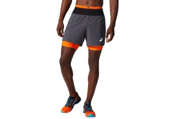 Spodenki sportowe męskie Asics Fujitrail Short. Szare szorty męskie Asics, m, z elastanu, do biegania. Za 308.05 zł.