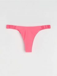 Dół od bikini brazilian z delikatnym marszczeniem - różowy. Czerwone bikini damskie Sinsay, bez wzorów. Za 19.99 zł.