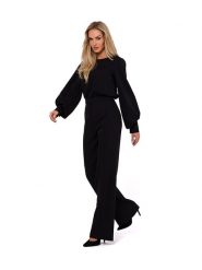 Made of emotion Kombinezon w kolorze czarnym rozmiar: XL. Czarne kombinezony damskie Made Of Emotion, xl, bez wzorów, bez kołnierzyka, bez ramiączek. Za 254.14 zł.