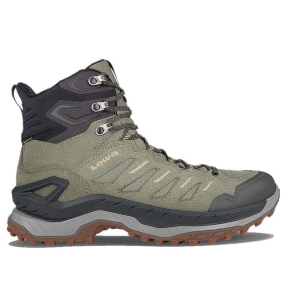 Buty trekkingowe męskie Lowa Innovo Mid Gtx. Zielone buty trekkingowe męskie Lowa, z materiału, za kostkę, bez zapięcia, trekkingowe. Za 984.00 zł.