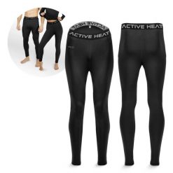 Ciepłe spodnie termiczne unisex 4FIZJO ACTIVE HEAT czarne. Czarne spodnie dresowe damskie 4FIZJO, na fitness i siłownię. Za 54.99 zł.