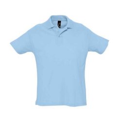 Męska Koszulka Polo Summer II. Niebieskie koszulki polo męskie SOL'S, m, bez wzorów, z bawełny, bez ramiączek. Za 62.99 zł.
