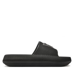 Klapki Guess. Czarne klapki damskie Guess, z aplikacjami, bez obcasa. Za 159.99 zł.