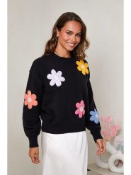 Soft Cashmere Sweter w kolorze czarnym rozmiar: 38/40. Czarne swetry klasyczne damskie Soft Cashmere, bez kołnierzyka. Za 153.34 zł.