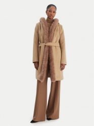 Rinascimento Płaszcz zimowy CFC0126714003 Beżowy Regular Fit. Brązowe płaszcze damskie RINASCIMENTO, na zimę, s, bez wzorów, z syntetyku. Za 919.00 zł.