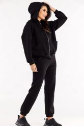 Luźna bluza z kapturem rozpinana z kieszeniami czarna. Czarne bluzy z kapturem damskie Infinite You, l. Za 259.00 zł.