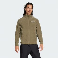 Kurtka Multi Essentials Full-Zip Fleece. Brązowe kurtki damskie Adidas, l, bez wzorów, z materiału, bez kaptura. Za 219.00 zł.