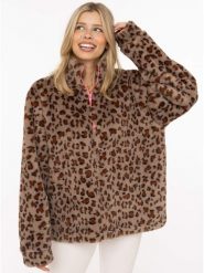 Zwillingsherz Bluza polarowa w kolorze jasnobrązowym rozmiar: XXL. Brązowe bluzy bez kaptura damskie Zwillingsherz, xxl, z polaru. Za 169.95 zł.