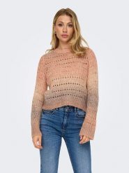 ONLY Sweter w kolorze jasnobrązowo-jasnoróżowym rozmiar: M. Brązowe swetry klasyczne damskie Only, m, ze splotem, bez kołnierzyka. Za 70.24 zł.