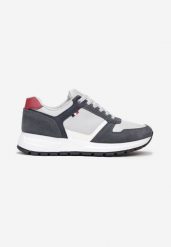 Jasnoniebieskie Sznurowane Buty Sportowe przed Kostkę z Przeszyciami Daviana. Niebieskie buty sportowe na co dzień męskie Born2be, z bawełny, bez zapięcia. Za 44.99 zł.