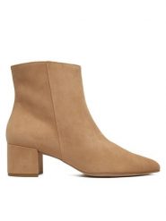 HÖGL Botki 0-104702-19000 Brązowy. Brązowe botki damskie HÖGL, z materiału, bez obcasa, na słupku, bez zapięcia. Za 799.99 zł.