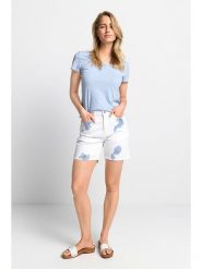 Rich & Royal Koszulka w kolorze błękitnym rozmiar: XL. Niebieskie bluzki damskie Rich & Royal, xl, bez wzorów, z bawełny, bez kołnierzyka, bez ramiączek. Za 83.42 zł.