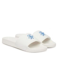 Klapki Tommy Hilfiger. Białe klapki damskie Tommy Hilfiger, bez wzorów, bez obcasa. Za 169.99 zł.
