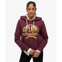 Bluza damska z kapturem Superdry Mfg Original Metallic. Fioletowe bluzy z kapturem damskie Superdry., l. Za 342.35 zł.