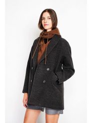ASSUILI Płaszcz przejściowy w kolorze antracytowym rozmiar: 38. Czarne płaszcze damskie Assuili, bez wzorów, z wełny, klasyczne. Za 413.99 zł.