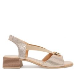 Sandały Go Soft. Żółte sandały damskie GO SOFT, bez wzorów, bez obcasa, na słupku. Za 169.99 zł.