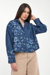 Koszula damska jeansowa Cantante PINKO. Koszule damskie Pinko, bez wzorów, z jeansu, bez kołnierzyka, bez ramiączek. Za 1,619.00 zł.