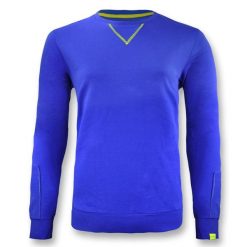 Bluza damska z bawełny NEBI niebieska. Niebieskie bluzy bez kaptura damskie Legea, bez wzorów, z bawełny, bez ramiączek, długie, bez kaptura. W wyprzedaży za 72.00 zł.