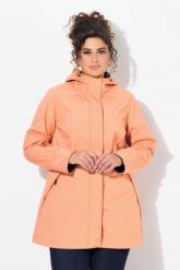 Damskie Długa kurtka softshell wodoodporna wzór z kroplami deszczu kaptur. Niebieskie kurtki damskie Ulla Popken, plus size, bez wzorów, z elastanu, z kapturem. Za 484.99 zł.